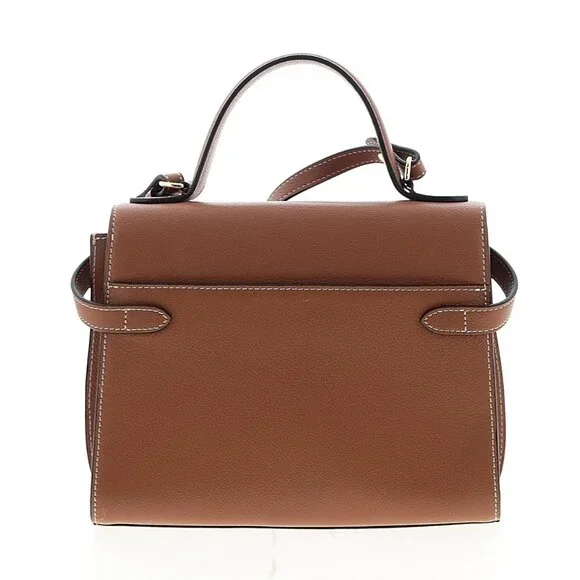 Le Tanneur Emilie Medium Double Flap Bag in Tan Brown - Picture 4 of 5